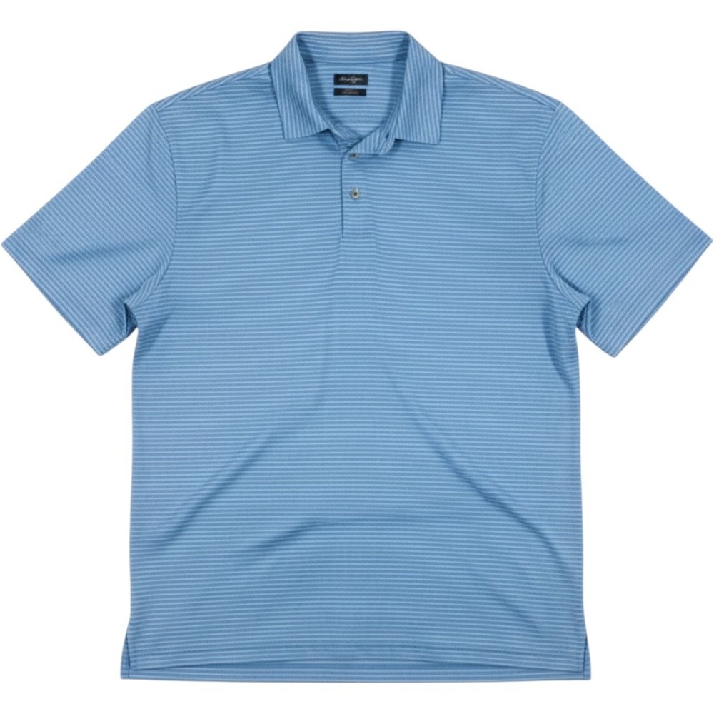 Ben Hogan Performance Mens 2XL Blue Striped Short Sleeve Golf Polo Shirt